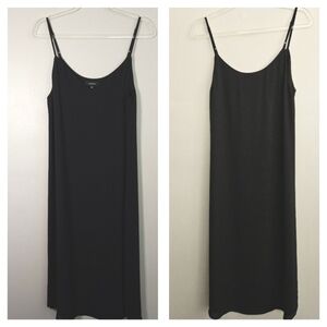 Aritzia Babaton Black Slip Midi Dress Sleeveless Size XXS